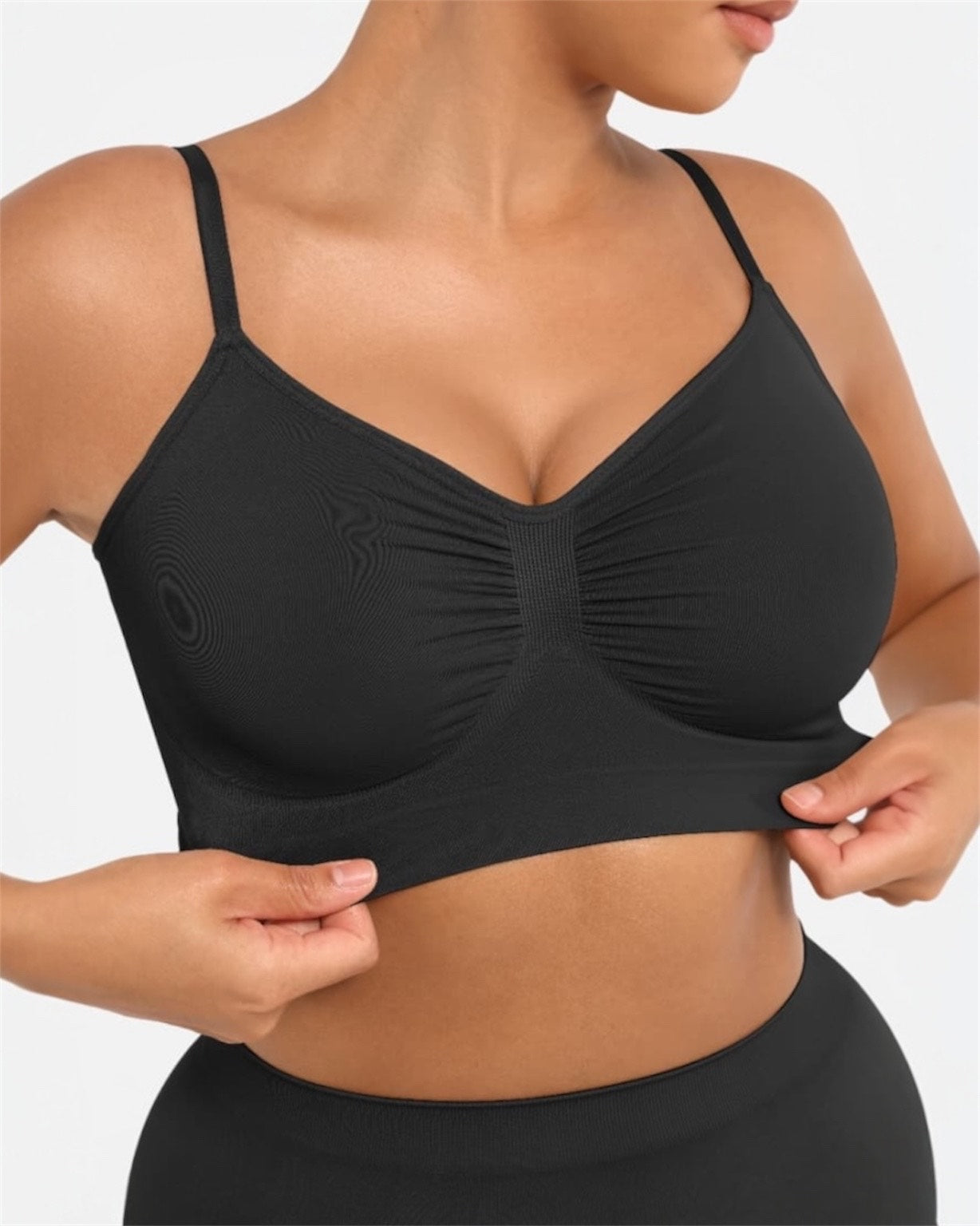 D ajustador sin varilla,elástico con correas ajustables paquete de 2 piezas (beige y negro)